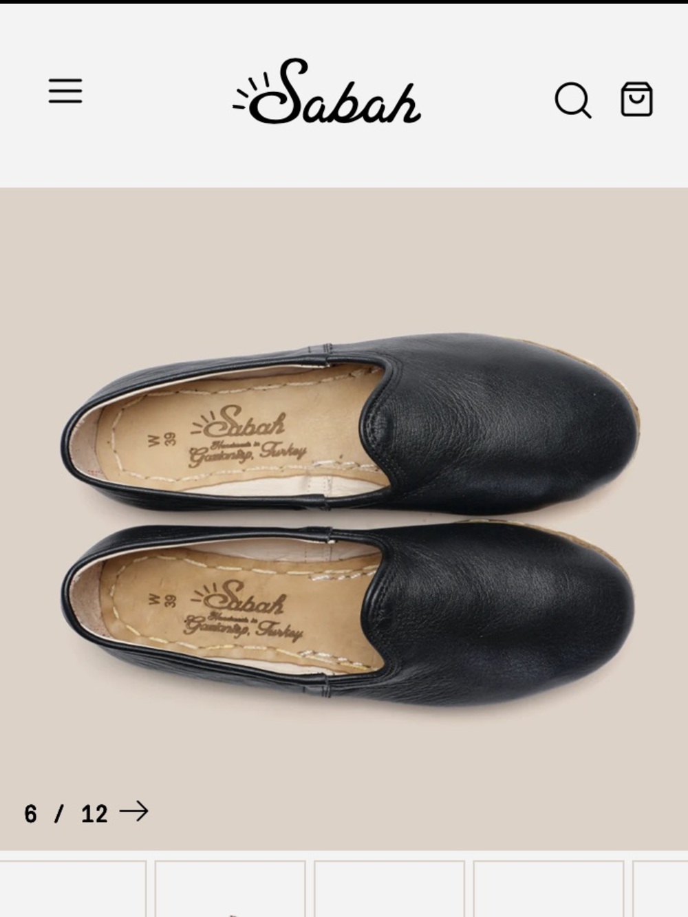 Size 6 EU37 like new Sabah black leather glove loafers - Picture 3 of 14